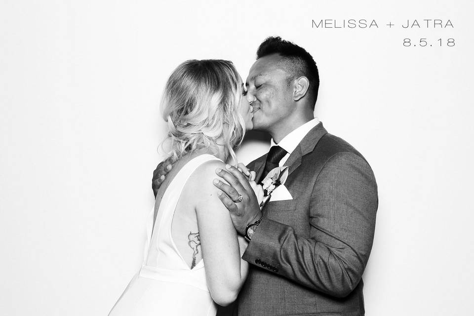 Melissa & Jatra's Wedding at the Field at Willie Greens | August 2018 | White Backdrop with Glam Booth