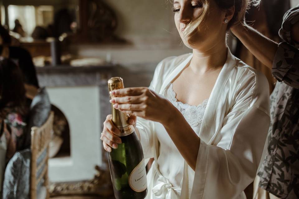 Bride getting ready