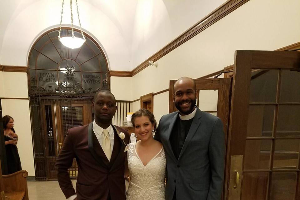 With the newlyweds