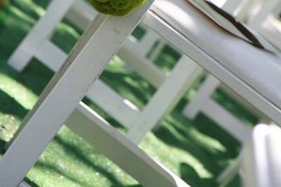 Floral decor on chairs