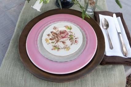 Floral centerpiece on table