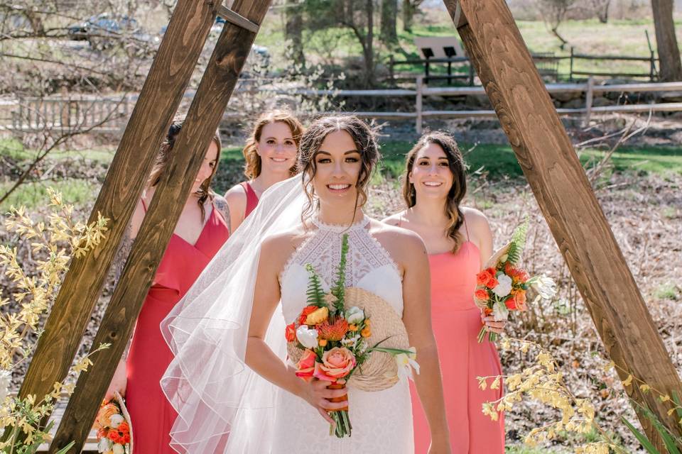 Bride on a bridge