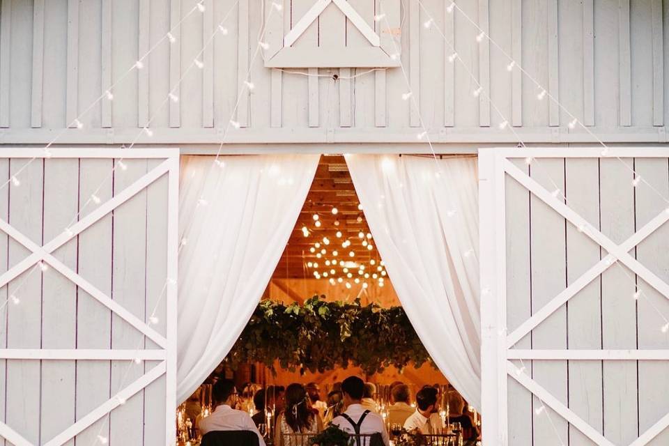 Decorated reception barn