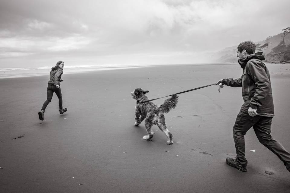 The couple with dog