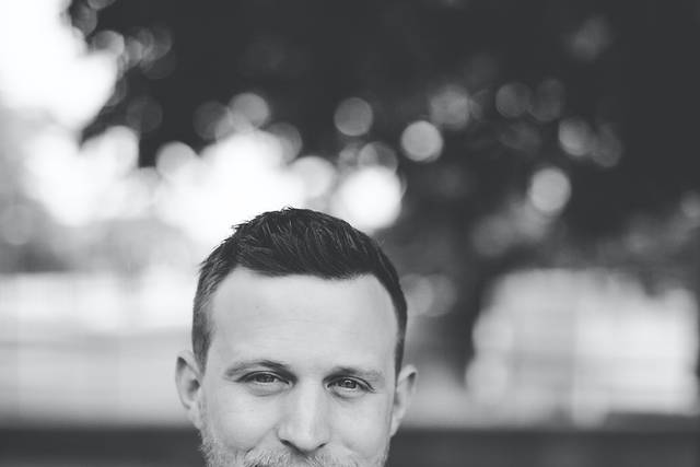 Black-and-white portrait