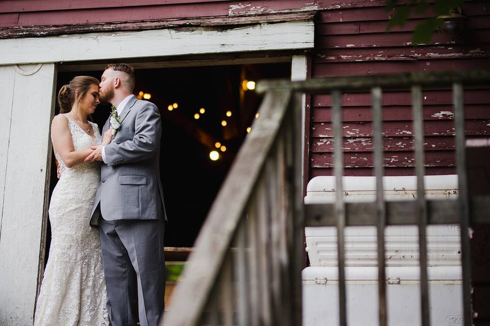 Standing on the steps