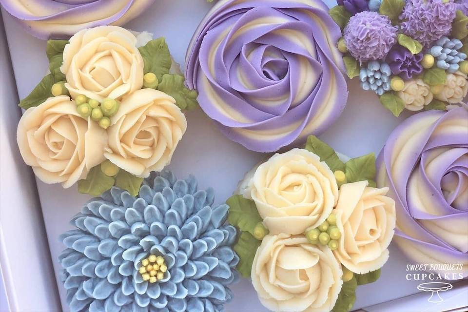 Purple & blue cupcakes