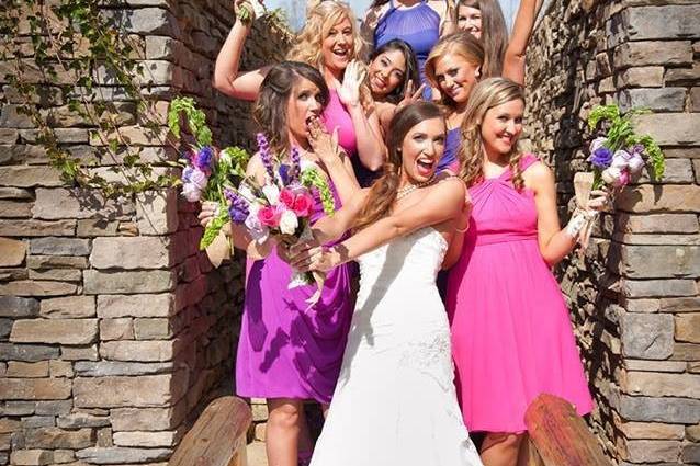 Bride and bridesmaids