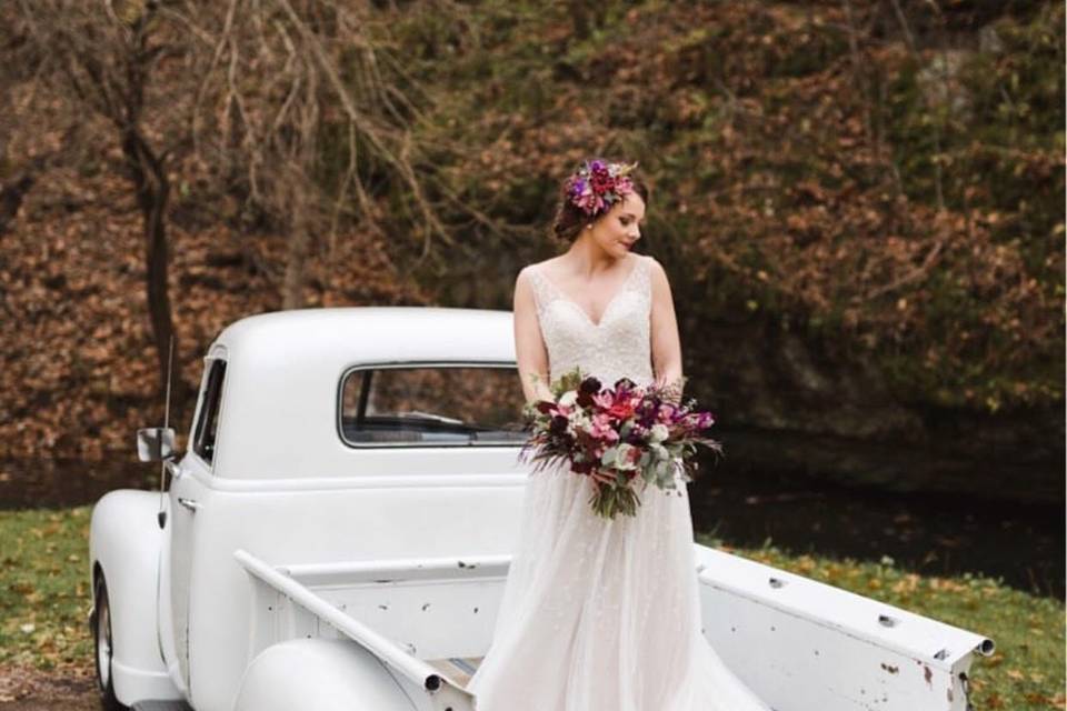 Bridal gown outdoor shoot