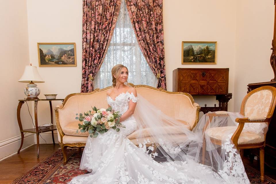 Bridal Portraits in the Parlor