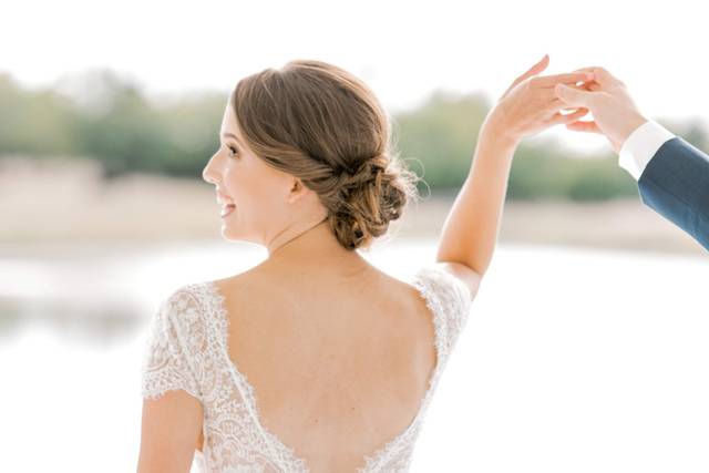 Backless lace gown