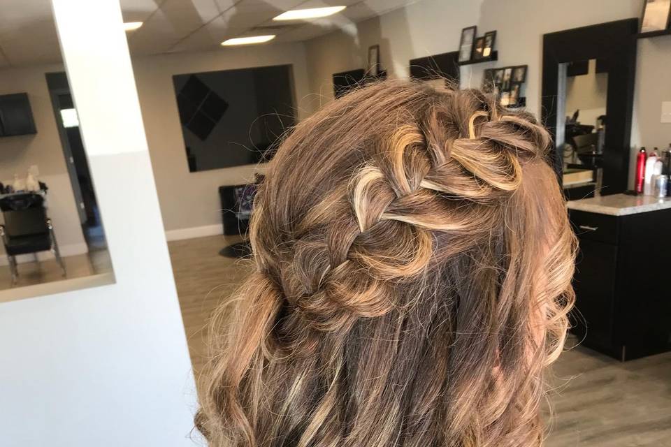 Down-do w/ pulled out braid