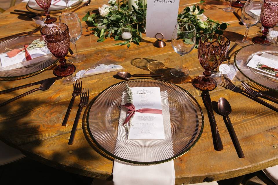 Formal ranch table setting.