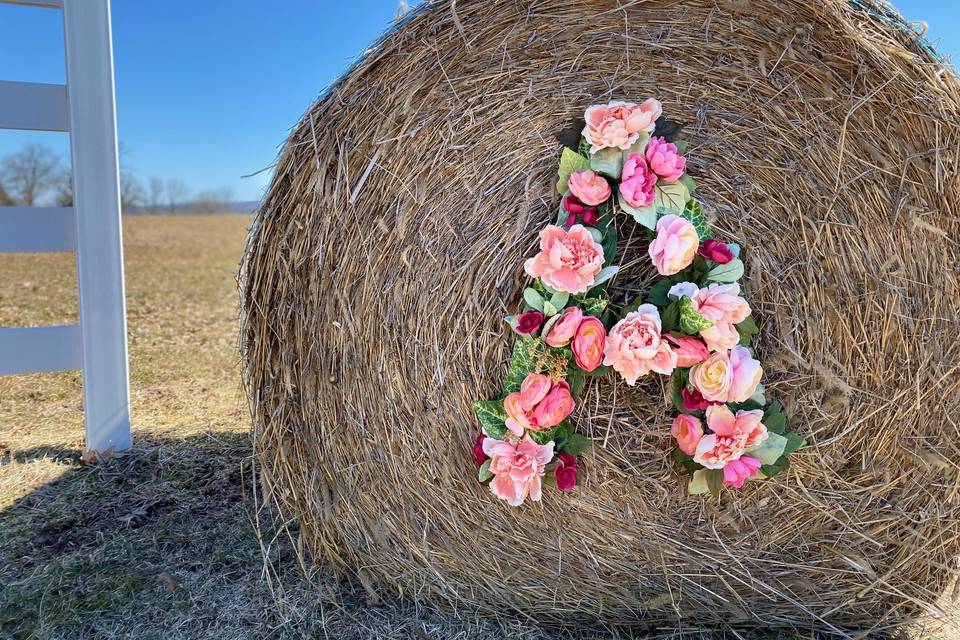 Entrance hay bale