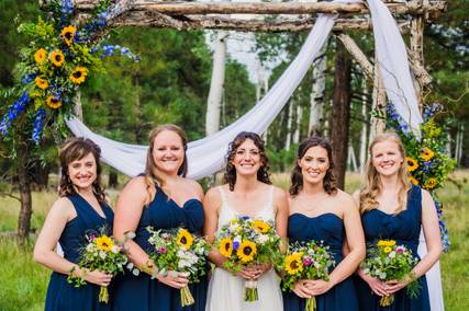 Bride and Bridesmaids