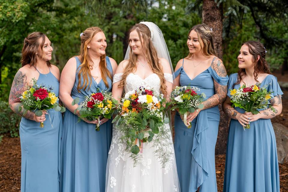 Bride and Bridesmaids