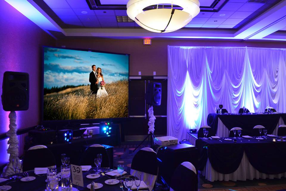 Uplighting & Photo Booth, Gobo Monogram, Projector & Screen, DJs by ENDLESS ENTERTAINMENT