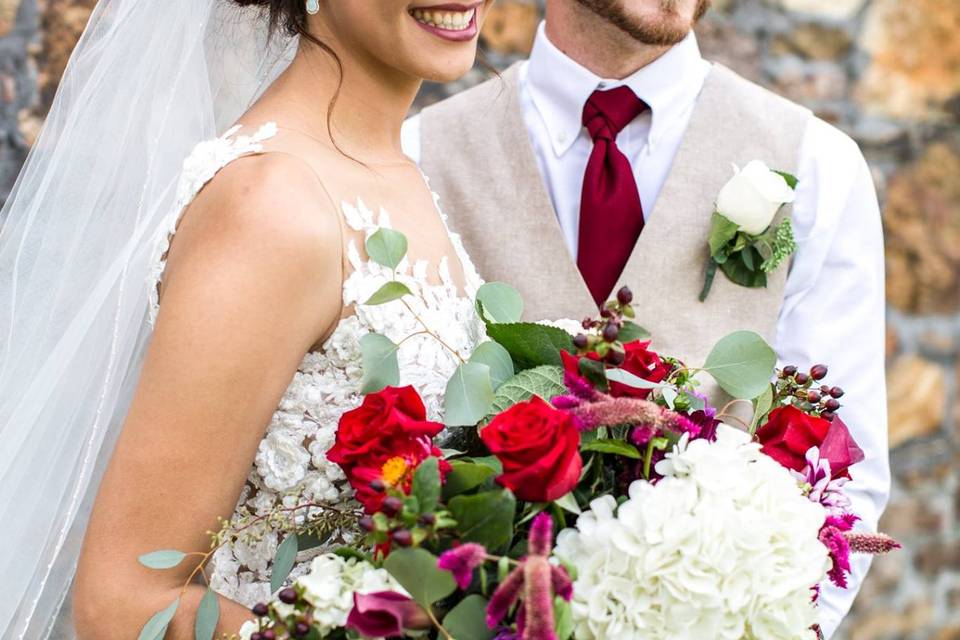 Romantic waterfall bouquet