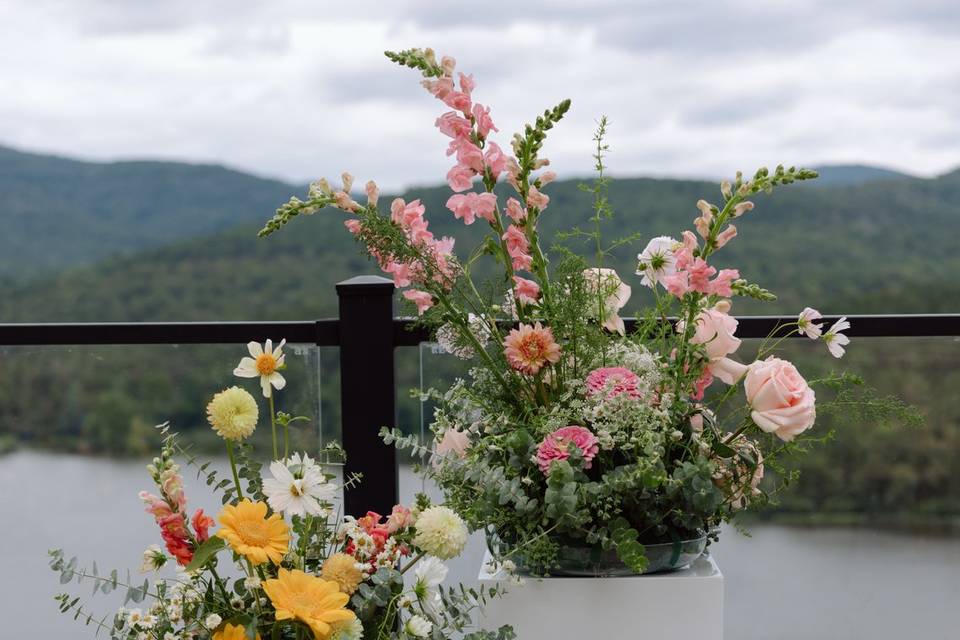 Color blocked florals