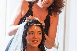 A. Collins wedding hairstyle and make-up