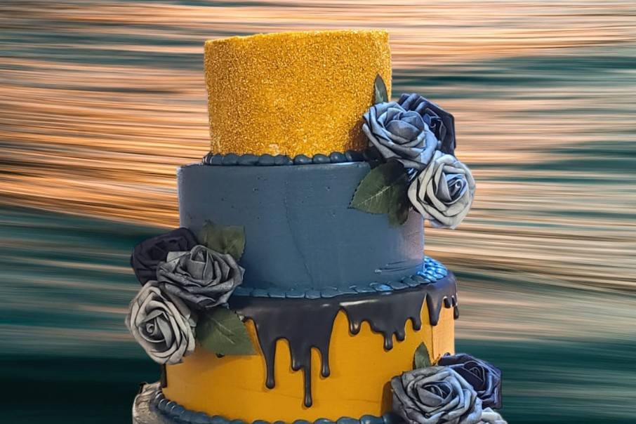 Colorful wedding cake