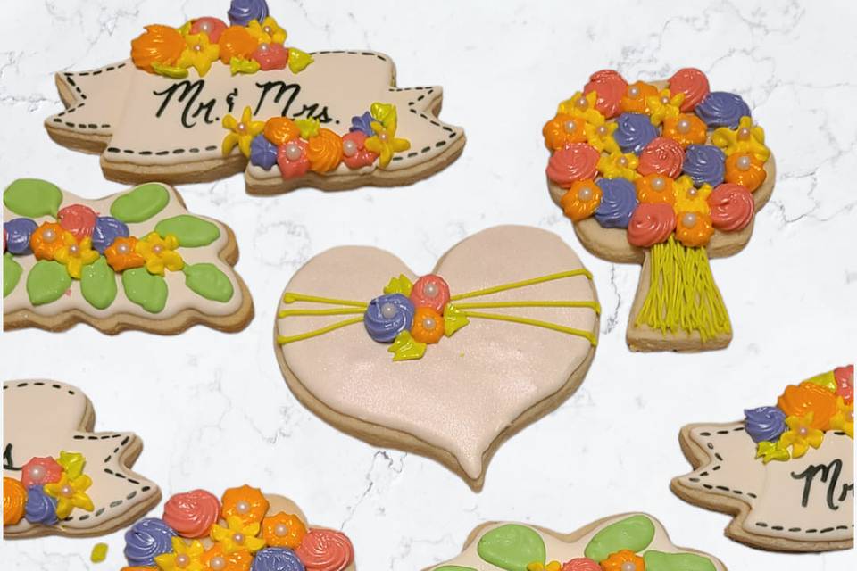 Floral Wedding Sugar Cookies