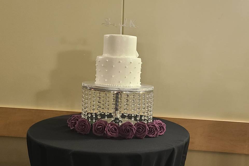 All White Wedding cake