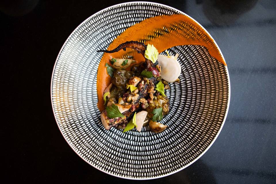 Octopus and romesco