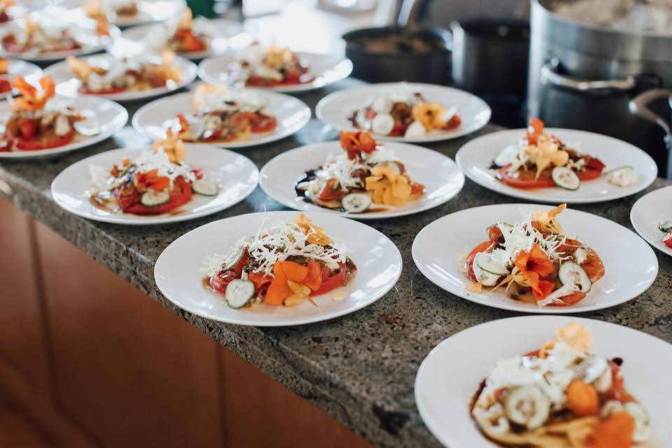 Heirloom tomato, cucumber