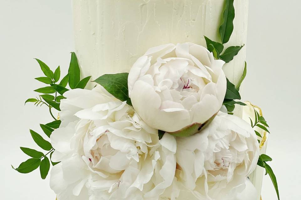 Cutting Cake with Sugar Flower