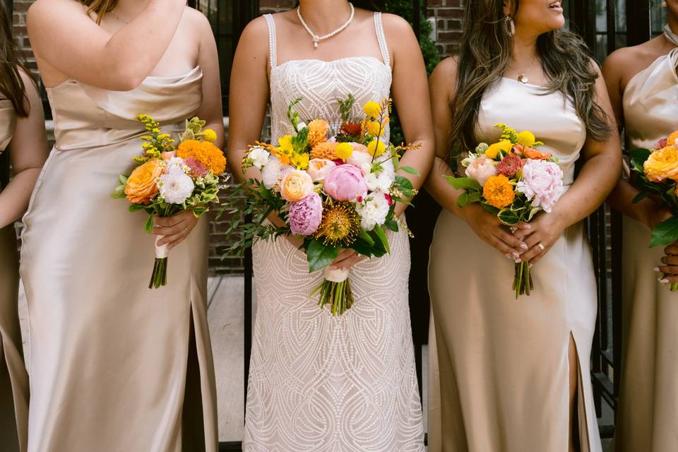 Bridesmaids' bouquets