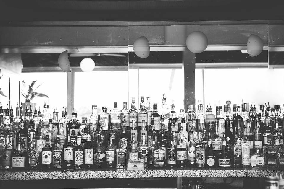 A fully stocked bar