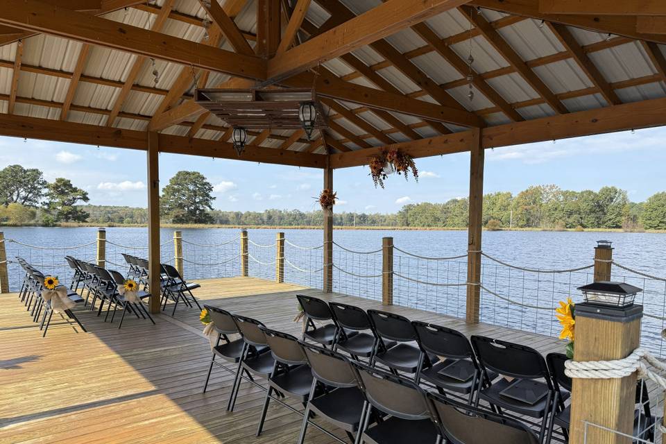 Pier wedding arrangement