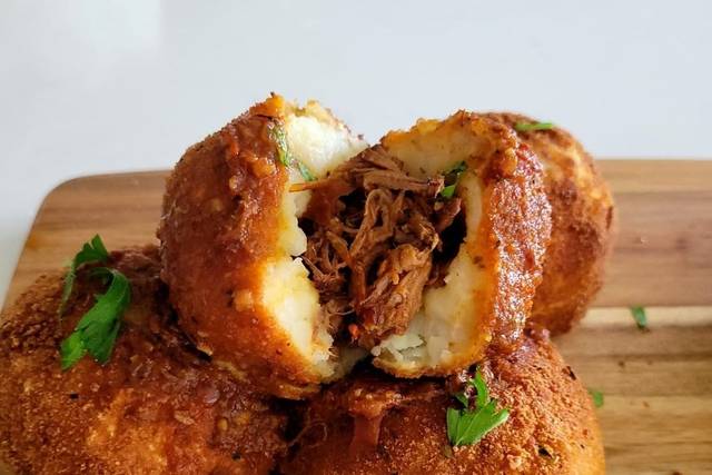 Birria Stuffed Potato Balls