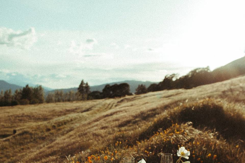 Spring meadow tablescape