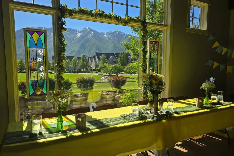 Head Table by Picture Window