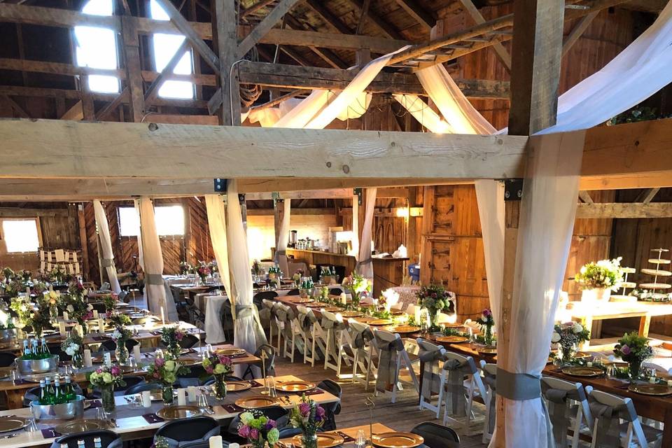 Barn interior-Reception set-up