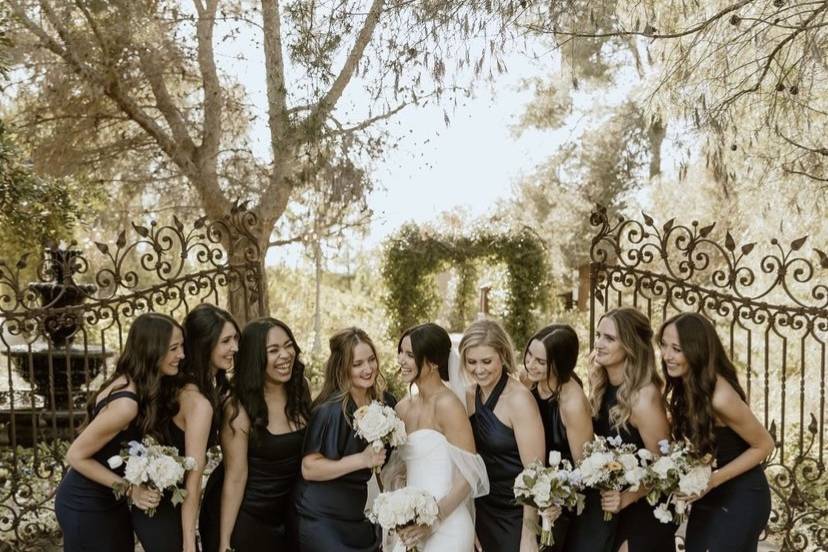 Gorgeous bridesmaids and bride