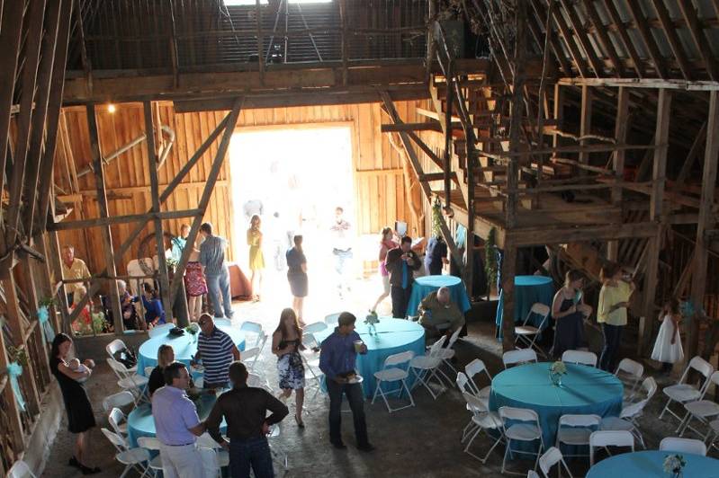 The barn provides ample room for your ceremony or reception.