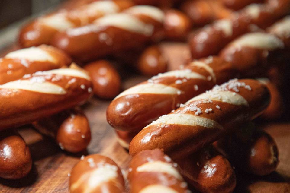 Bavarian pretzel display