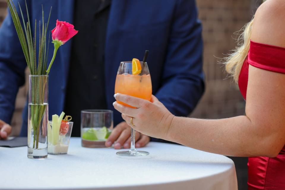 Cocktails & apps poolside