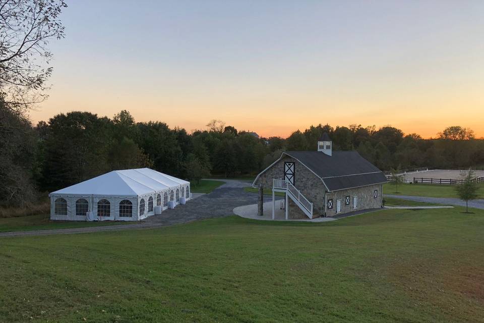 Tent pad and barn