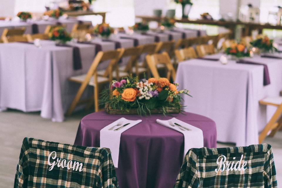 Purple and orange reception