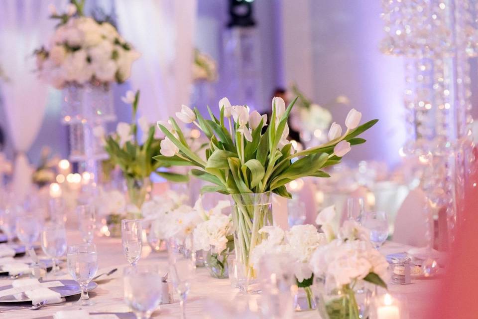 White and crystal wedding