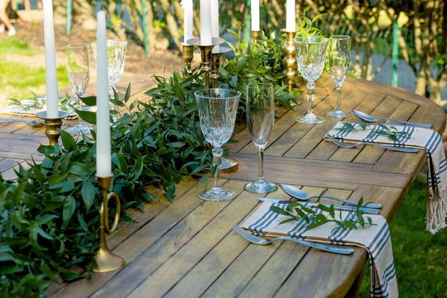 Candles and centerpiece