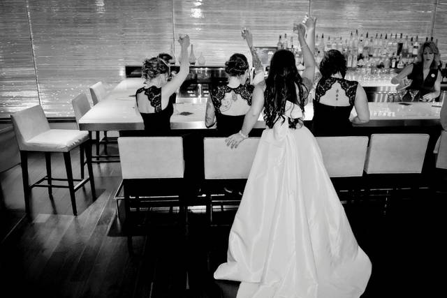 The bride with her bridesmaids