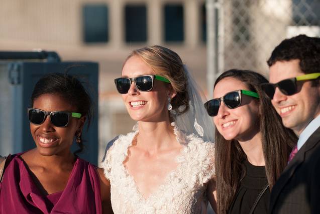 The bride with her bridesmaids