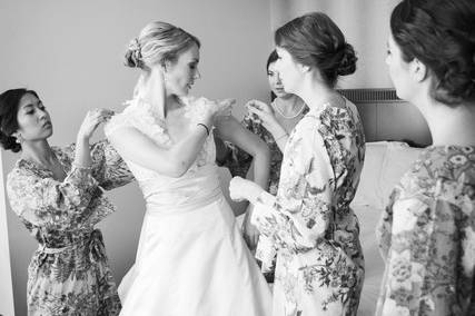 The bride with her bridesmaids