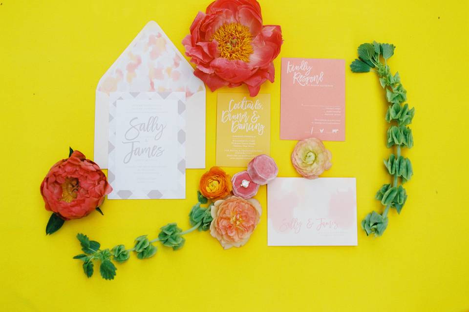 Colorful invitation suite