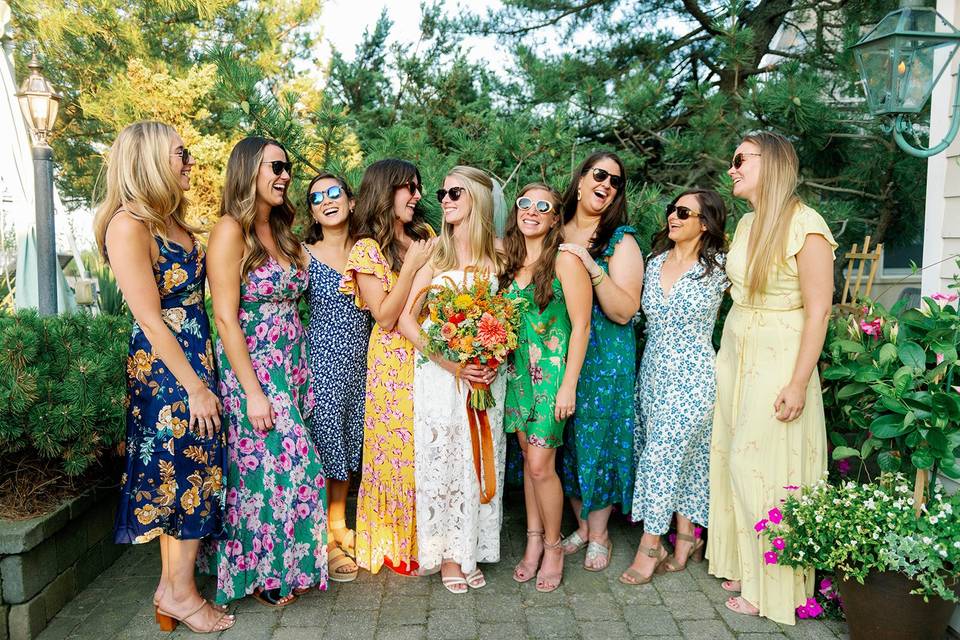 Colorful bridesmaids